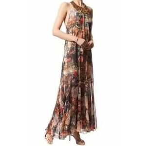 Alice + Olivia Shona silk dress Jungle Safari